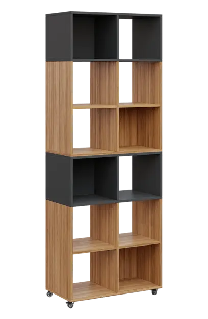 AERO 41 kancelářská skříň, otevřená, 2150x800x400, kolečka, platinově antracit/coco bolo