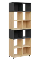 AERO 41 kancelářská skříň, otevřená, 2150x800x400, kolečka, platinově antracit/bříza irská