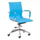 PARMA židle kancelářská, kříž chrom, ekokůže modrá