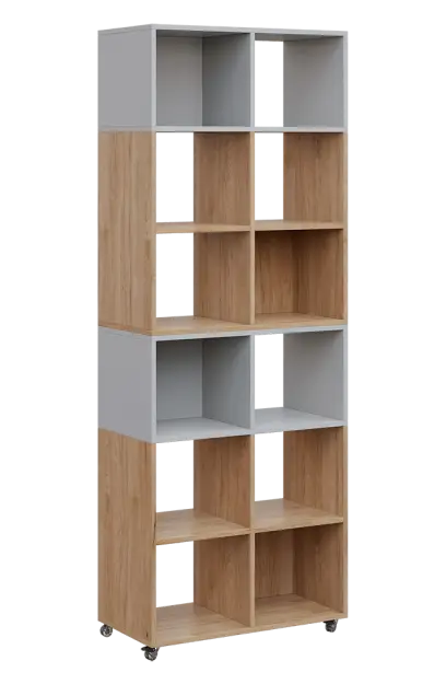 AERO 41 kancelářská skříň, otevřená, 2150x800x400, kolečka, platinově šedá/dub hickory AERO 41 kancelářská skříň, otevřená, 2150x800x400, kolečka, platinově šedá/dub hickory