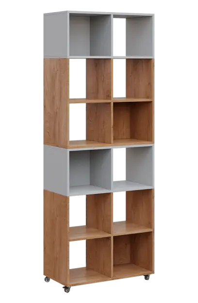 AERO 41 kancelářská skříň, otevřená, 2150x800x400, kolečka, platinově šedá/dub klasik AERO 41 kancelářská skříň, otevřená, 2150x800x400, kolečka, platinově šedá/dub klasik