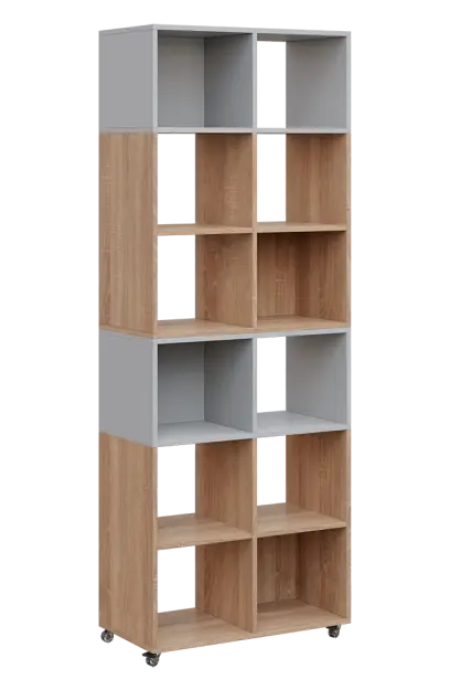 AERO 41 kancelářská skříň, otevřená, 2150x800x400, kolečka, platinově šedá/dub bardolino AERO 41 kancelářská skříň, otevřená, 2150x800x400, kolečka, platinově šedá/dub bardolino