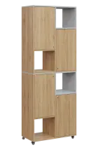 AERO 42 P kancelářská skříň, 4-dveřová/4 niky, pravá, 2150x800x400, kolečka, šedá/dub fjord