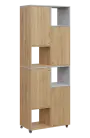 AERO 42 P kancelářská skříň, 4-dveřová/4 niky, pravá, 2150x800x400, kolečka, šedá/dub fjord
