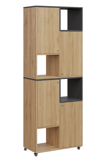 AERO 42 P kancelářská skříň, 4-dveřová/4 niky, pravá, 2150x800x400, kolečka, antracit/dub fjord AERO 42 P kancelářská skříň, 4-dveřová/4 niky, pravá, 2150x800x400, kolečka, antracit/dub fjord