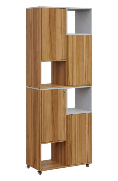 AERO 42 P kancelářská skříň, 4-dveřová/4 niky, pravá, 2150x800x400, kolečka, šedá/ořech světlý AERO 42 P kancelářská skříň, 4-dveřová/4 niky, pravá, 2150x800x400, kolečka, šedá/ořech světlý