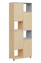 AERO 42 P kancelářská skříň, 4-dveřová/4 niky, pravá, 2150x800x400, kolečka, šedá/bříza irská