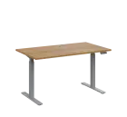 AERO 06 výškově nastavitelný stůl, kovová podnož stříbrná, deska 25 mm, široký 1400 mm, coco bolo