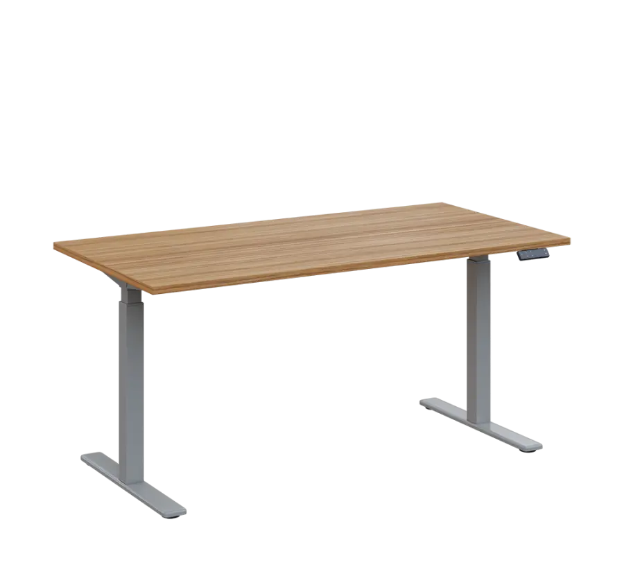 AERO 07 výškově nastavitelný stůl, kovová podnož stříbrná, deska 25 mm, široký 1600 mm, coco bolo