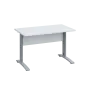 LK 27 - 12 stůl kancelářský, kovová podnož stříbrná, deska 25 mm, široký 1200 mm, bílá