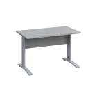 LK 27 - 12 stůl kancelářský, kovová podnož stříbrná, deska 25 mm, široký 1200 mm, šedá