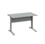 LK 27 - 12 stůl kancelářský, kovová podnož stříbrná, deska 25 mm, široký 1200 mm, šedá
