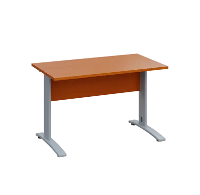 LK 27 - 12 stůl kancelářský, kovová podnož stříbrná, deska 25 mm, široký 1200 mm, třešeň šumavská