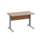 LK 27 - 12 stůl kancelářský, kovová podnož stříbrná, deska 25 mm, široký 1200 mm, dub bardolino