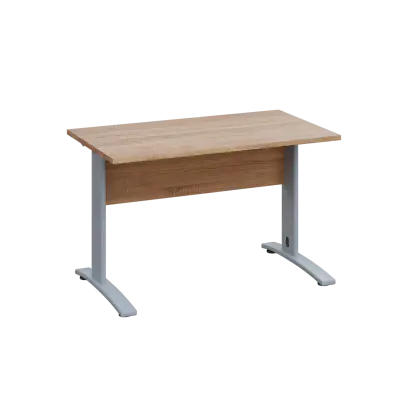 LK 27 - 12 stůl kancelářský, kovová podnož stříbrná, deska 25 mm, široký 1200 mm, dub bardolino