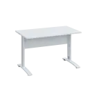 LK 27 - 12 stůl kancelářský, kovová podnož bílá, deska 25 mm, široký 1200 mm, bílá
