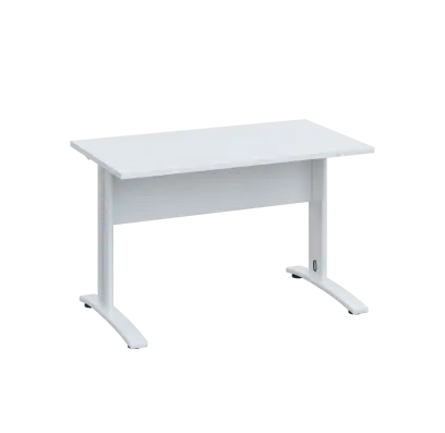LK 27 - 12 stůl kancelářský, kovová podnož bílá, deska 25 mm, široký 1200 mm, bílá