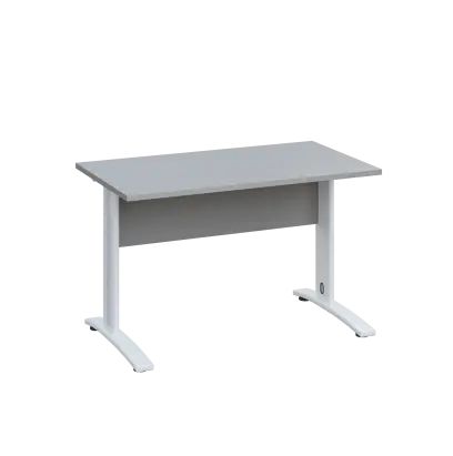 LK 27 - 12 stůl kancelářský, kovová podnož bílá, deska 25 mm, široký 1200 mm, šedá