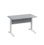 LK 27 - 12 stůl kancelářský, kovová podnož bílá, deska 25 mm, široký 1200 mm, šedá