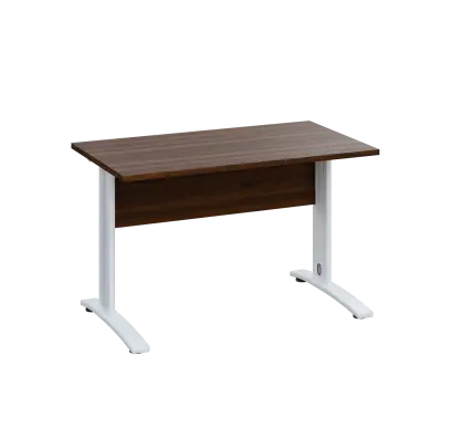 LK 27 - 12 stůl kancelářský, kovová podnož bílá, deska 25 mm, široký 1200 mm, ořech královský