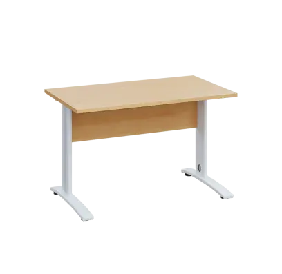 LK 27 - 12 stůl kancelářský, kovová podnož bílá, deska 25 mm, široký 1200 mm, javor horský