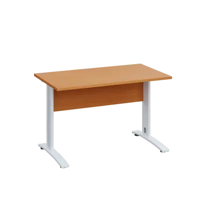 LK 27 - 12 stůl kancelářský, kovová podnož bílá, deska 25 mm, široký 1200 mm, buk Royal