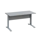 LK 27 - 14 stůl kancelářský, kovová podnož stříbrná, deska 25 mm, široký 1400 mm, šedá