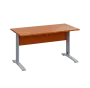 LK 27 - 14 stůl kancelářský, kovová podnož stříbrná, deska 25 mm, široký 1400 mm, třešeň šumavská