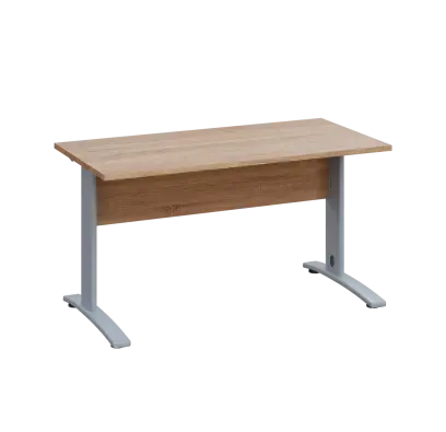 LK 27 - 14 stůl kancelářský, kovová podnož stříbrná, deska 25 mm, široký 1400 mm, dub bardolino