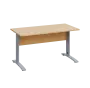 LK 27 - 14 stůl kancelářský, kovová podnož stříbrná, deska 25 mm, široký 1400 mm, javor horský