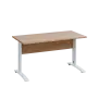 LK 27 - 14 stůl kancelářský, kovová podnož bílá, deska 25 mm, široký 1400 mm, dub bardolino