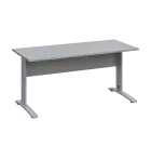 LK 27 - 16 stůl kancelářský, kovová podnož stříbrná, deska 25 mm, široký 1600 mm, šedá