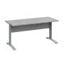 LK 27 - 16 stůl kancelářský, kovová podnož stříbrná, deska 25 mm, široký 1600 mm, šedá