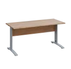 LK 27 - 16 stůl kancelářský, kovová podnož stříbrná, deska 25 mm, široký 1600 mm, dub bardolino