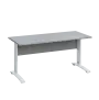 LK 27 - 16 stůl kancelářský, kovová podnož bílá, deska 25 mm, široký 1600 mm, šedá