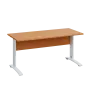 LK 27 - 16 stůl kancelářský, kovová podnož bílá, deska 25 mm, široký 1600 mm, buk Royal