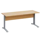LK 27 - 18 stůl kancelářský, kovová podnož stříbrná, deska 25 mm, široký 1800 mm, javor horský