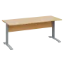 LK 27 - 18 stůl kancelářský, kovová podnož stříbrná, deska 25 mm, široký 1800 mm, javor horský