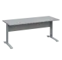 LK 27 - 18 stůl kancelářský, kovová podnož stříbrná, deska 25 mm, široký 1800 mm, šedá
