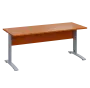 LK 27 - 18 stůl kancelářský, kovová podnož stříbrná, deska 25 mm, široký 1800 mm, třešeň šumavská