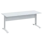 LK 27 - 18 stůl kancelářský, kovová podnož bílá, deska 25 mm, široký 1800 mm, bílá