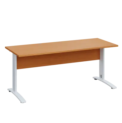 LK 27 - 18 stůl kancelářský, kovová podnož bílá, deska 25 mm, široký 1800 mm, buk Royal