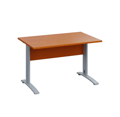 LK 28 - 12 stůl kancelářský, kovová podnož stříbrná, deska 25 mm, široký 1200 mm, třešeň šumavská