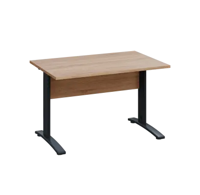 LK 28 - 12 stůl kancelářský, kovová podnož černá, deska 25 mm, široký 1200 mm, dub bardolino