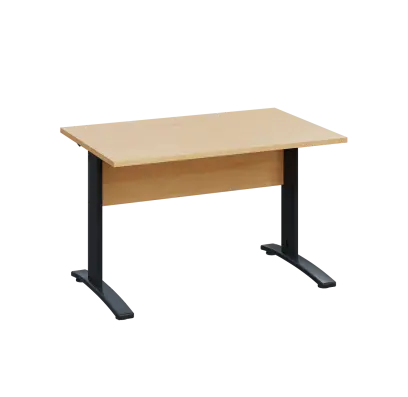 LK 28 - 12 stůl kancelářský, kovová podnož černá, deska 25 mm, široký 1200 mm, javor horský