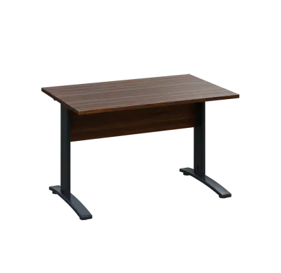 LK 28 - 12 stůl kancelářský, kovová podnož černá, deska 25 mm, široký 1200 mm, ořech královský