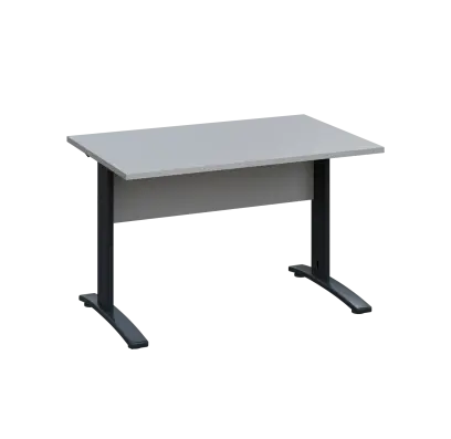 LK 28 - 12 stůl kancelářský, kovová podnož černá, deska 25 mm, široký 1200 mm, šedá