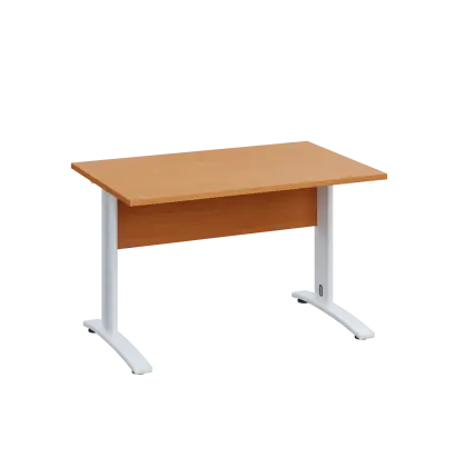 LK 28 - 12 stůl kancelářský, kovová podnož bílá, deska 25 mm, široký 1200 mm, buk Royal