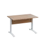 LK 28 - 12 stůl kancelářský, kovová podnož bílá, deska 25 mm, široký 1200 mm, dub bardolino