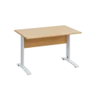 LK 28 - 12 stůl kancelářský, kovová podnož bílá, deska 25 mm, široký 1200 mm, javor horský